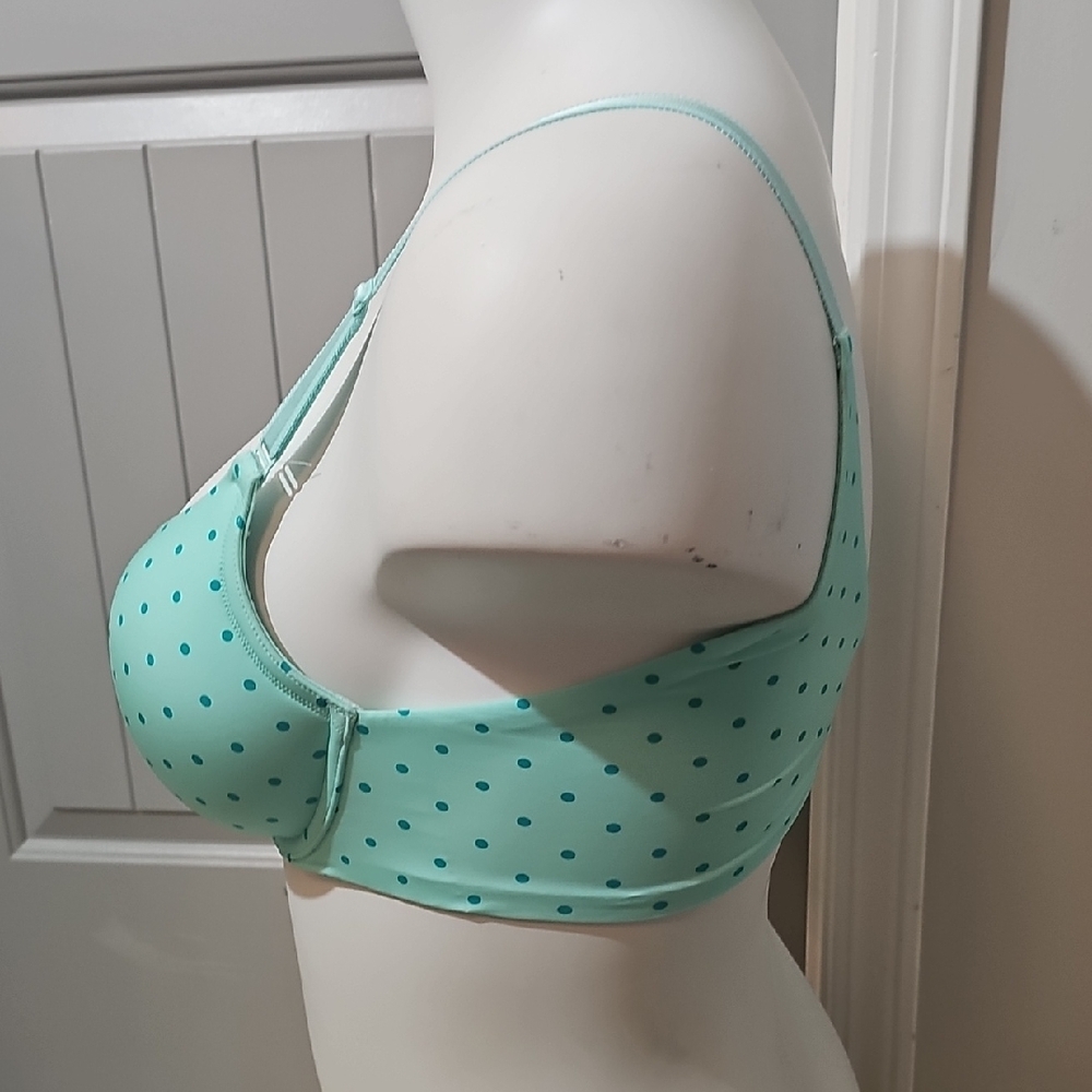 💙2 For $25💙 Torrid XO Plunge Push Up Green Polka Dot Bra - Picture 3 of 9